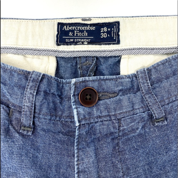 Abercrombie &Fitch Mens Cotton Pant Blue W28/L30 ALSU00575 - Picture 6 of 7